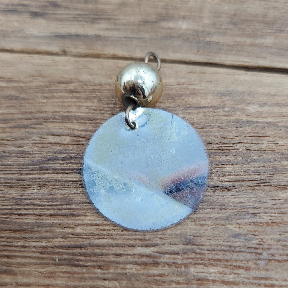 Silver Tone Sequin Pendant P406